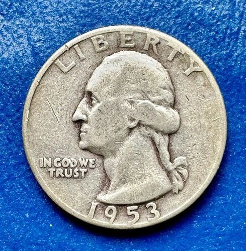 1953 Washington Quarter. 90% Silver. XF Condition. Charity Auction.