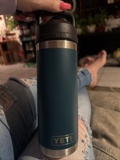 YETI Rambler 18oz Water Bottle with Chug Cap. Agave-teal