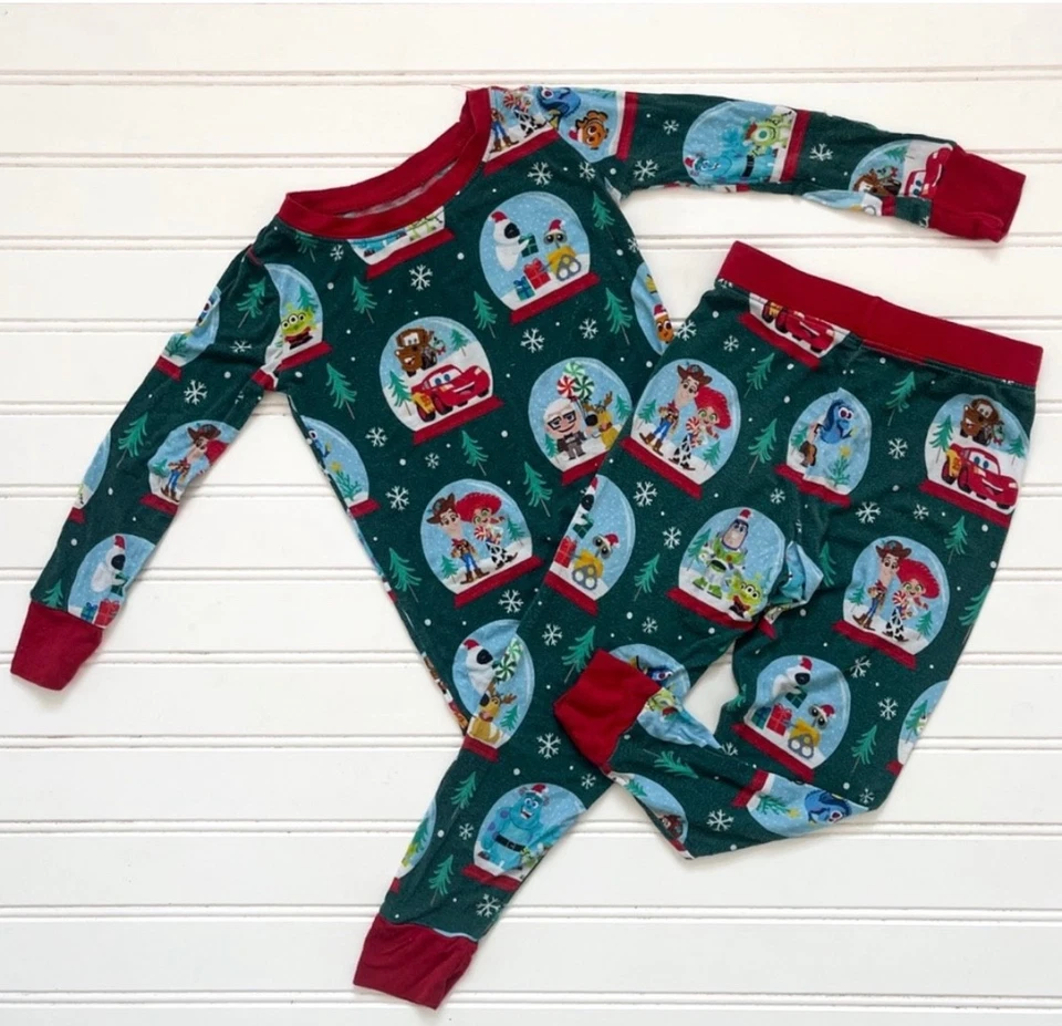 Disney Pixar Globo de Nieve Navidad Little Sleepies Pijama Manga Larga Talla 7/8 Foto 2 de 3