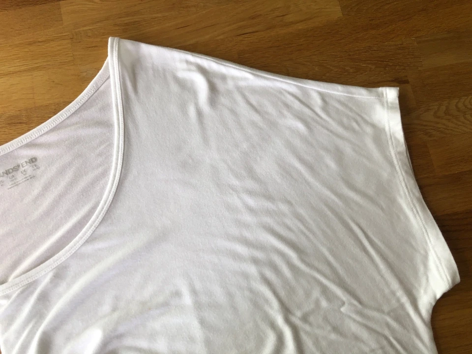 LANDS' END - Damen T-Shirt Kurzarm Plus-Size 2X (52/54) weiß - Bild 2 von 3