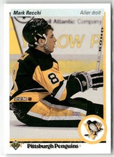 1990-91 UPPER DECK FRENCH #178 MARK RECCHI PITTSBURGH PENGUINS RC