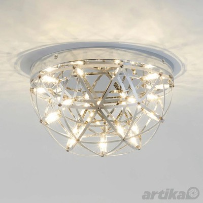 Artika Elden 13 Zoll Unterputz LED Deckenleuchte Chrom dimmbar 3000K 16W
