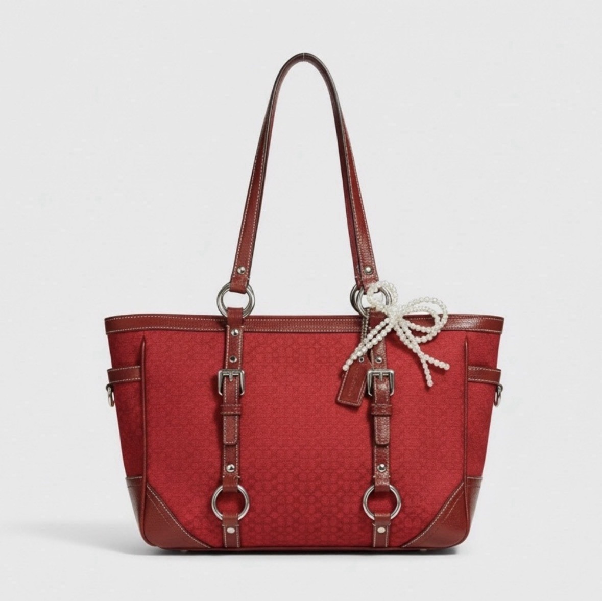 Y2K Coach Signature Gallery Tote Bag F12346 – Red Canvas Logo | eBay