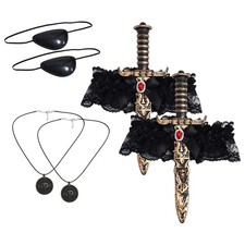 Pirate Costume Pirate Sword w/Lace Bow Pirate Sets Sword Cosplay Dress Up Props