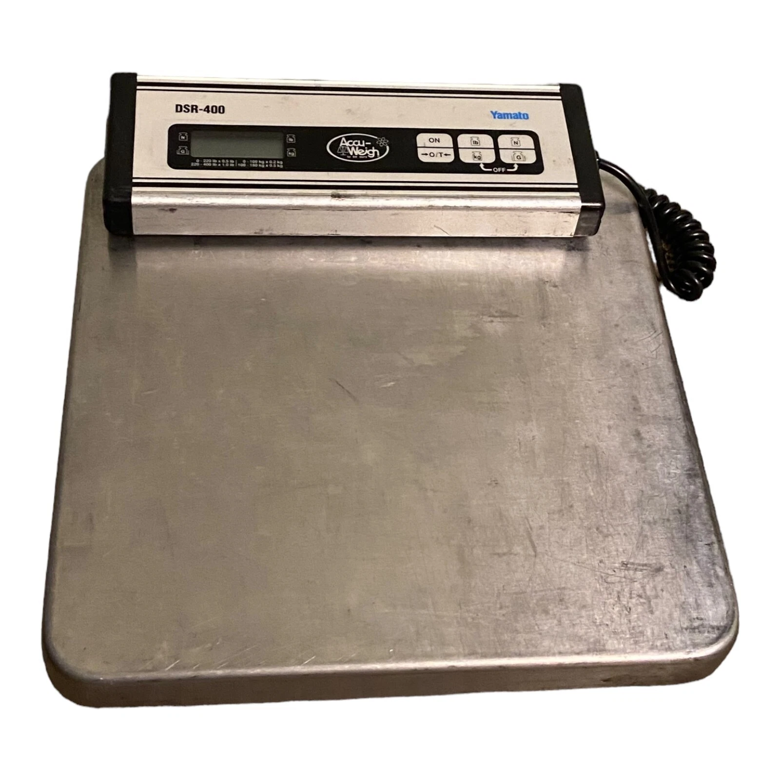🐞 YAMATO DSR400 PORTABLE DIGITAL SCALE AC/DC 200LBS WORKS NO AC ADAPTER CORD FL
