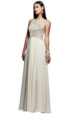 Faviana Prom Dress Formal Evening Gown Style S7533 Champagne Size 8