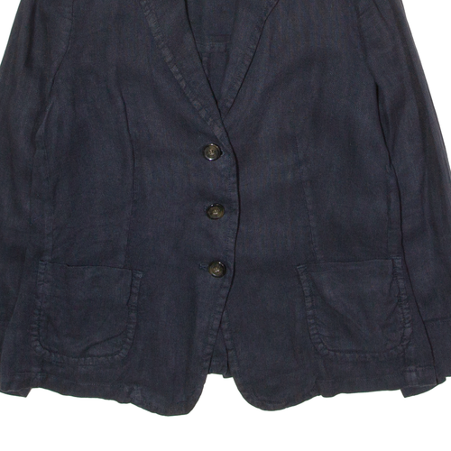 MAX MARA WEEKEND Womens Blazer Jacket Blue Linen UK 14 - Picture 5 of 6
