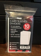 Ultra Pro Card Sleeves Dividers 1 Pack of 10 White Rigid Material