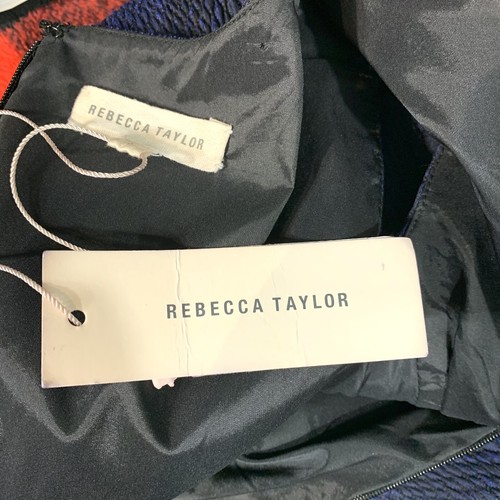 Rebecca Taylor Womens 6 Blue Black V-Neck Sleeveless Snake Dress $395 - Picture 5 of 6