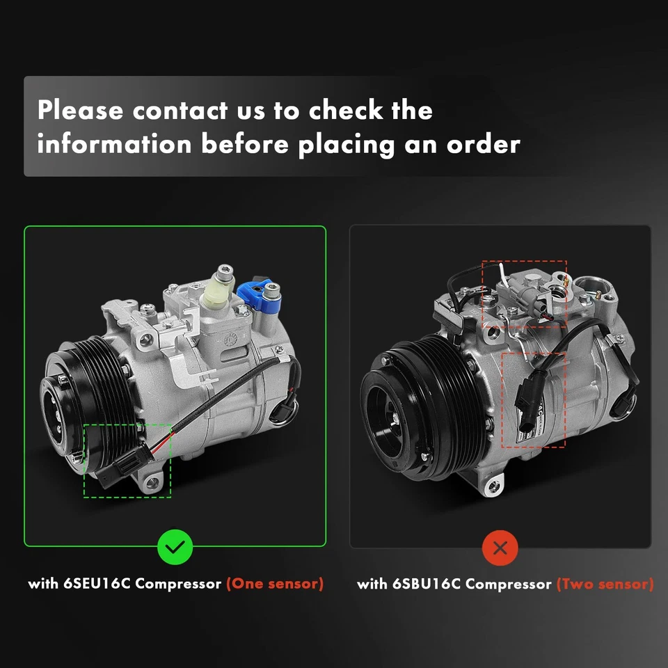 Компрессор кондиционера с 6 канавками для Mercedes-Benz GLK350 C300 CLS63 AMG S 6SEU16C - Изображение 2 из 4