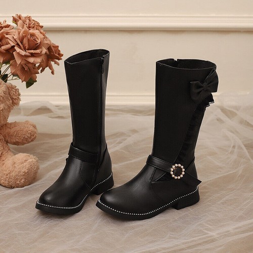 Mujeres Encaje Lotus Mary Jane Estudiante Botas Dulce Arco Medio Pantorrilla Botas Zapatos - Imagen 12 de 18