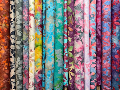 Batikstoff, Blumenmuster, 100% Baumwolle, FQ, Basteln, Quilten Patchwork
