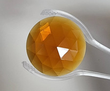 Round Faceted Jewels- German Made- Trans Medium Amber- Multiple Sizes