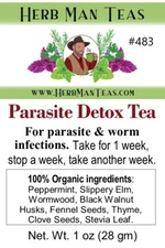 PARASITE DETOX TEA #483 - For parasite & worm infections by Master Herbalist