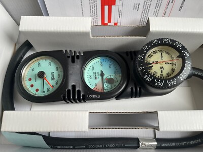 Brand New Mares Diving Mission 2D Pressure + Depth Gauge Scuba Diving Console