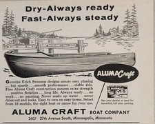 1956 Print Ad Aluma Craft Aluminum Boats Erich Swenson Designs Minneapolis,MN