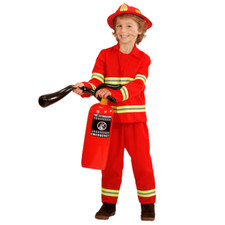 Costume Da Pompiere Bambini 8 Pezzi - Completo Con Accessori, Gioco Di Imitazione Per Carnevale E Halloween