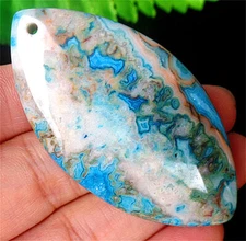 57x31x6mm Blue&Gray Crazy Lace Agate Marquise Pendant Bead AD64343