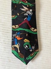 Looney Tunes Mania Men's Necktie Tie Polyester Bugs Bunny Daffy Taz Golf 57"