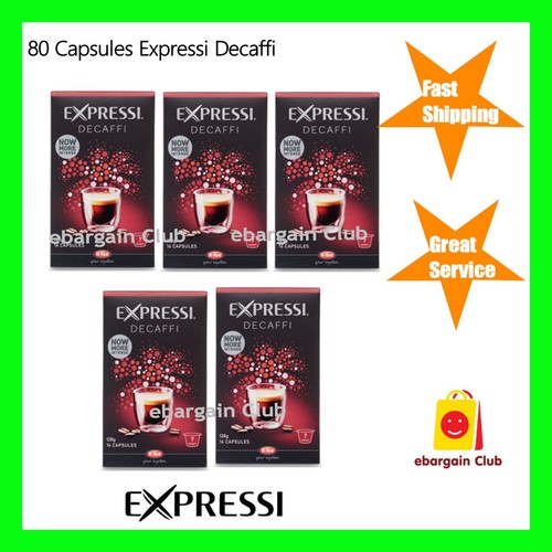 80 Capsules Expressi Coffee Pods Decaffi Value Pack (5 boxes) ALDI eBC eBay
