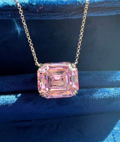 4 Ct Certified Treated Pink Diamond Solitaire Pendant In 925 Silver. Great Shine - Picture 3 of 6