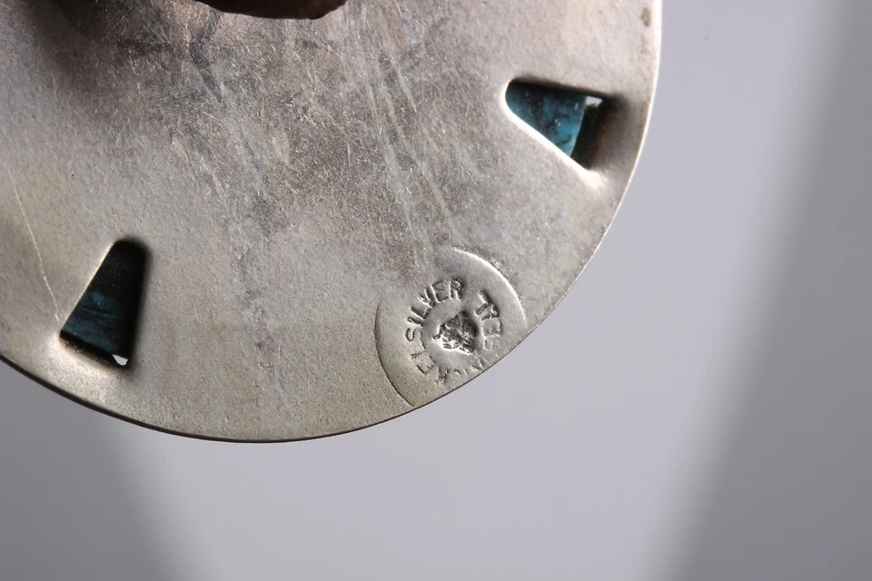 BOLO MARRÓN CON CAMPANA NÍQUEL PLATA THUNDERBIRD SOBRE PIEDRA TURQUESA MODA 1848 Foto 4 de 4