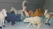 7X ZWIERZĘ ZOO CYRK MIŚ LODOWY ZEBRA WIELBŁĄD KOZIOROŻEC KOŃ NOSOROŻEC HONG KONG VINTAGE