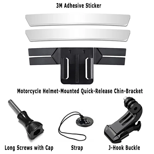 Fully Adjustable Holder Motorcycle Helmet-Mounted Chin-Bracket for Action Camera