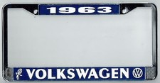 1963 Volkswagen VW Bubblehead Vintage California License Plate Frame BUG BUS T-3