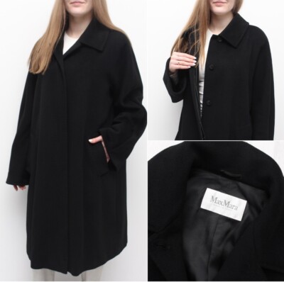 Women's MAX MARA Cashmere Wool Long Coat Overcoat Oversized US10