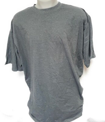 Pack of Three (3) Mens Charcoal Grey Big & Tall Blank Short Sleeve Tee T-Shirt