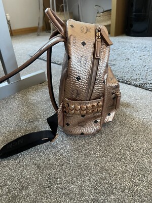 MCM Mini Backpack. Stark Visetos Metallic Champagne | eBay