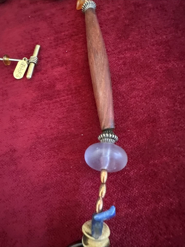 "Collar Treska de piedra azul piedra color turquesa de Murano imitación vidrio mármol 36""" Foto 4 de 4