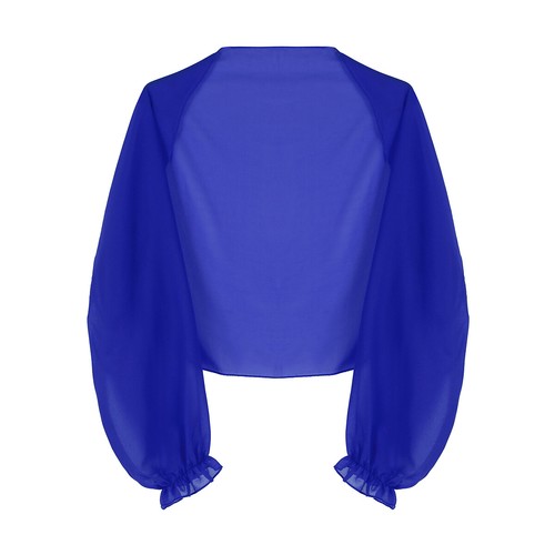 Women's Chiffon Shrug Sheer Mesh Bolero Shrug Long Sleeve Crop Top