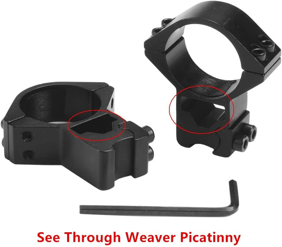 30Mm 2Pcs High Profile 11Mm Dovetail See Thru Scope Mount Rings Alloy