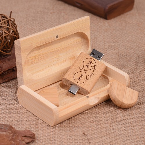 High Speed Type-C 2 in 1 USB 2.0 Flash Drive Free logo wooden gift box USB drive - 第 9/19 張圖片