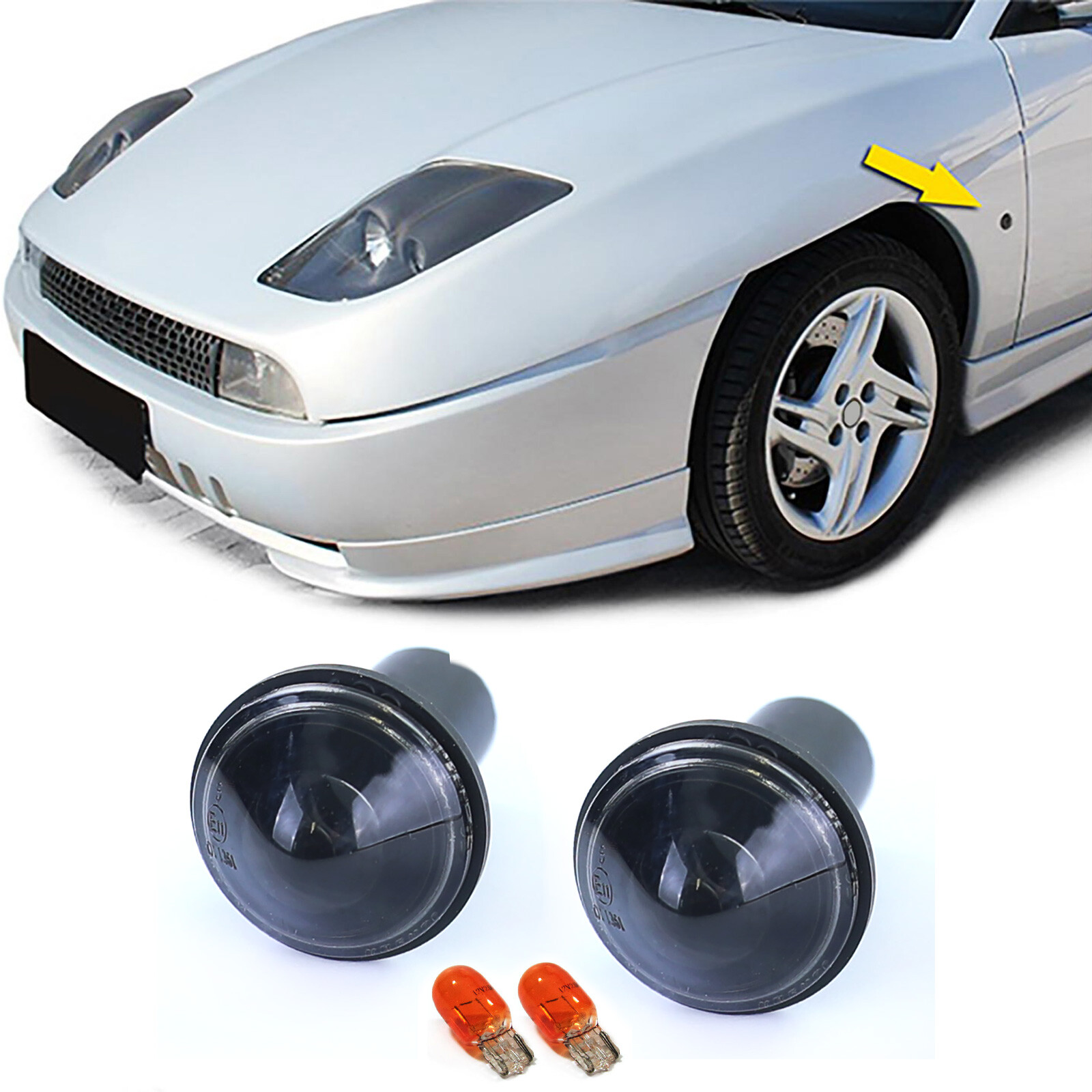 FIAT Coupe 94-00 schwarze Klarglas Seitenblinker BLACKCHROM online 