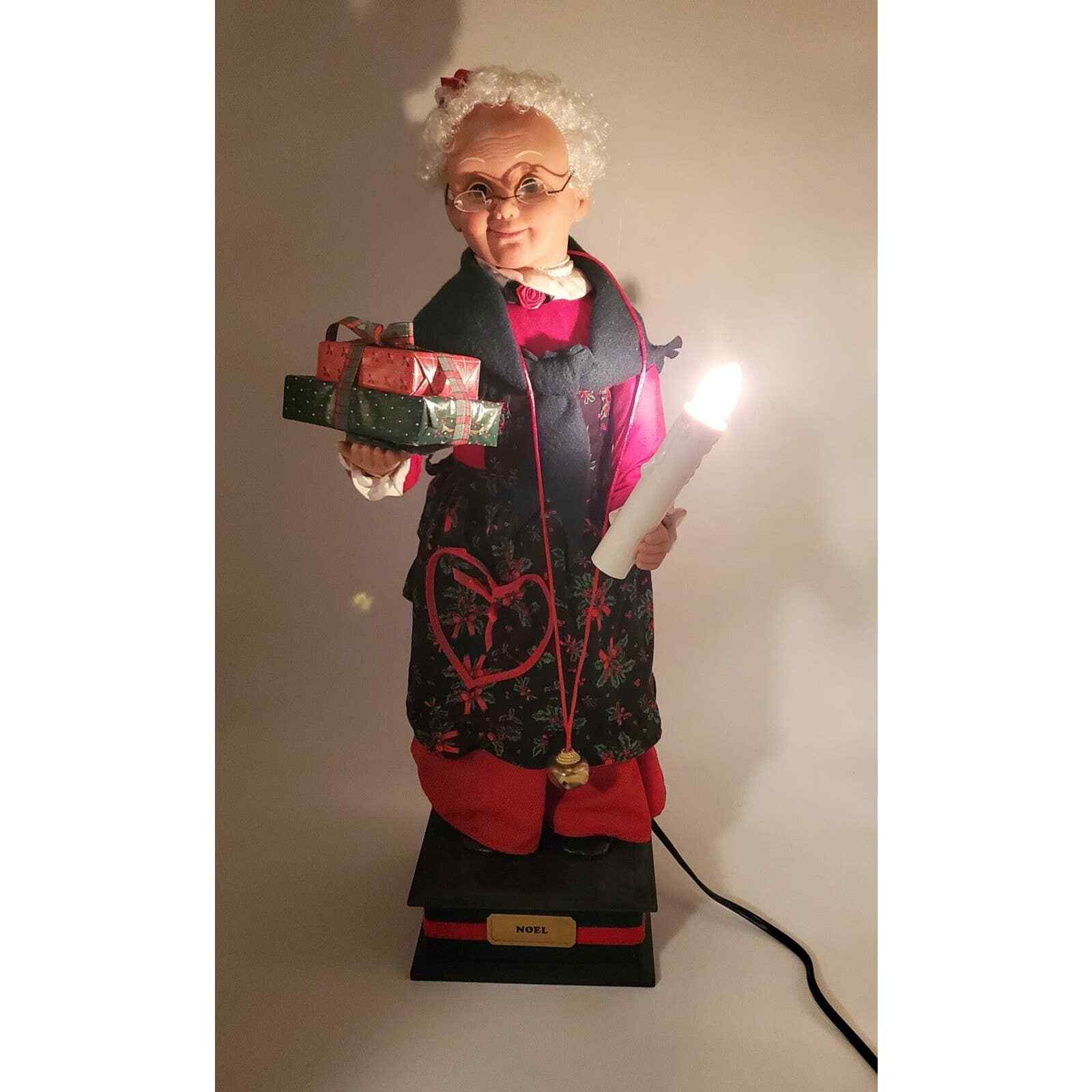 Animated Mrs Claus 24" With Light Up Candle Holiday Creations Christmas