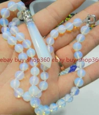 8mm Gemstone Healing Chakra Reiki Opal Gems Hexagon Pendant Necklace 18''