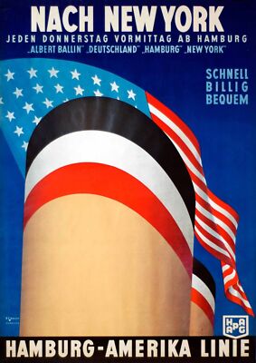 501707 NACH NEW YORK MARTITIME - Vintage  **** 16x12 WALL PRINT POSTER