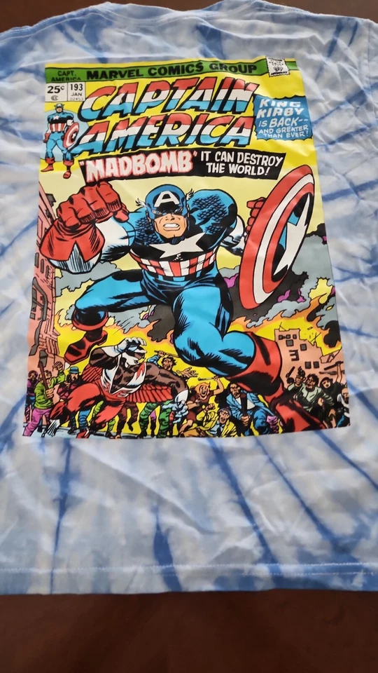 Marvel Comics Group Captain America Blue T-shirt Men's Size M - Image 2 of 4