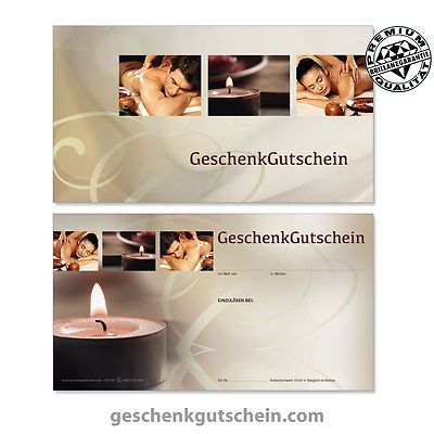 Gutscheinkarten ''Standard'' für Massage, Wellness, Spa, Physiotherapie MA1247