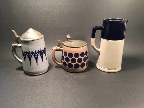 3 x Jugendstil Keramik Krüge /   Merkelbach  /  Wick - Werke / Marzi & Remy - Bild 1 von 12