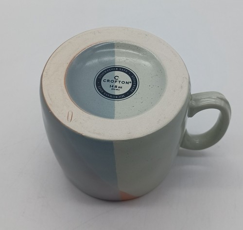 Crofton 14 fl oz Stoneware Gray Orange Geometric Coffee Mug Layered Glaze Modern - Picture 8 of 9