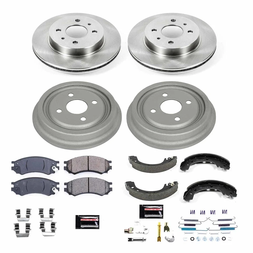 KOE15126DK Powerstop Brake Disc And Drum Kits 4-Wheel Set Front & Rear for SL SC - Image 3 of 4