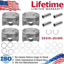 Pistons W Rings Set For 2016-2021 Sonata Optima Sorento Santa Fe G70 2.0l Turbo