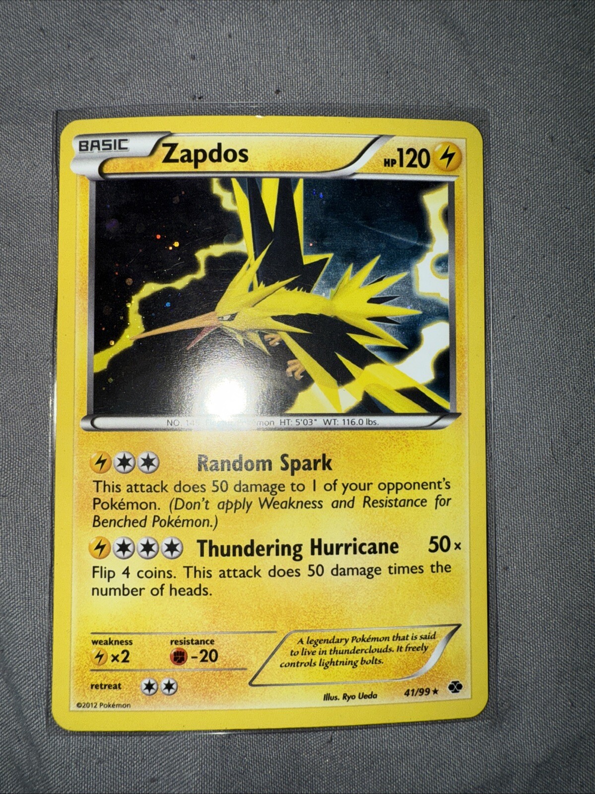 Zapdos - 41/99 - Holo Rare LP, English Pokemon Next Destinies