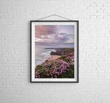 Framed Bedruthan Steps Print | Cornwall Seascape Photography wall art for Sale