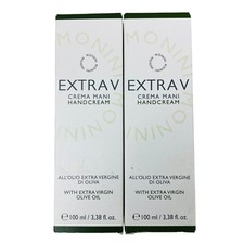 2 Pack Monini Extra V Hand Cream Lotion w/ Extra Virgin Olive Oil 3.38 oz