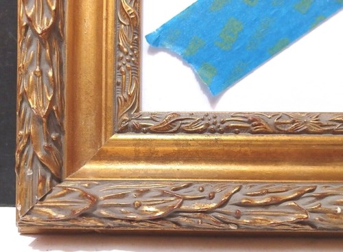 16 X 20 STANDARD SIZE PICTURE FRAME 2 5/8" WIDE ORNATELY CARVED GOLD LEAF SCOOP - Picture 7 of 9